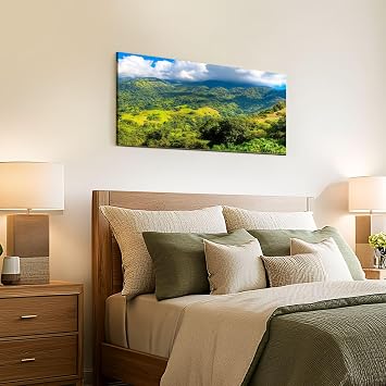 Canvas Wall Art Prints Blue Mountains Jamaica Large Framed Wall Art Painting Artwork Poster Hanging Home Decor for Living Room Office Bathroom 20x40