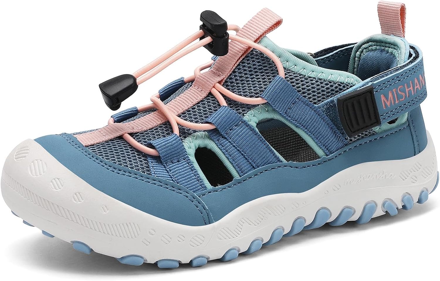 Mishansha Boys Outdoor Sport Sandals Closed Toe Adjustable Hiking Sandals Non-Slip Quick-Dry Water Sandal for Toddler Little Kid Big Kid