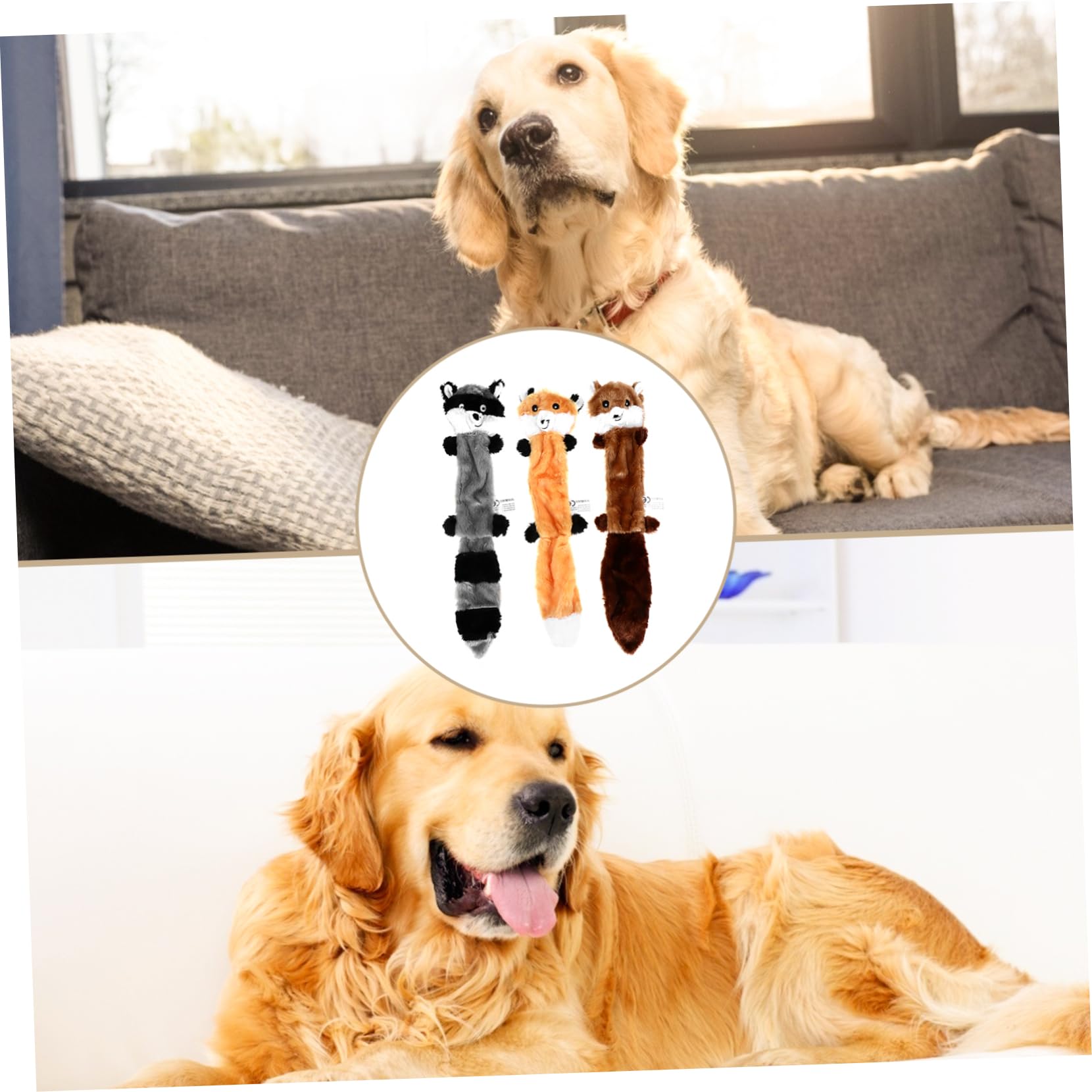 Kisangel 9pièces Jouets à Mordre pour Chien Peluche Squeaky sans Rembourrage Jouets Interactifs pour Chiots