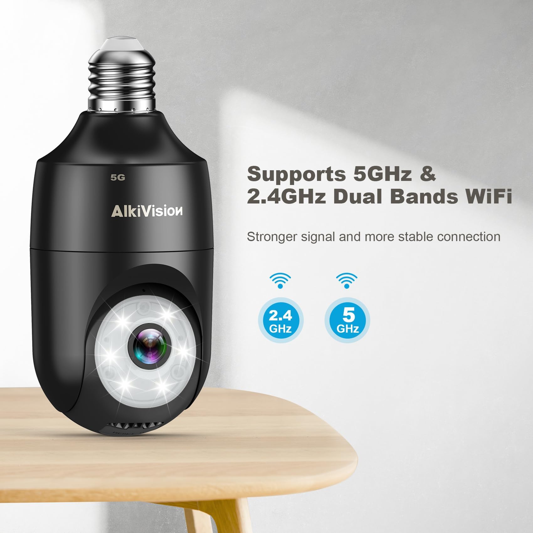 2K Light Bulb Security Cameras Outdoor 2pcs - 5G Hz 360° Motion Detection Home Security Cameras Outside Indoor, AI Detection Full-Color Night Vision, Auto Tracking, Siren Alarm