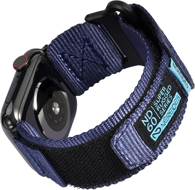 Nereides Straps Compatible with Apple Watch Strap 45mm 44mm 42mm,Braided Nylon Sports Replacement Band, Hook & Loop Design for iWatch Strap Series 7 6 SE 5 3 2 1 Blue