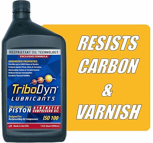 Miniatura 6 de TriboDyn Tri-Guard 1100 ISO 100 Pistón Aceite de Compresor de Aire Sintético (1 Cuarto)