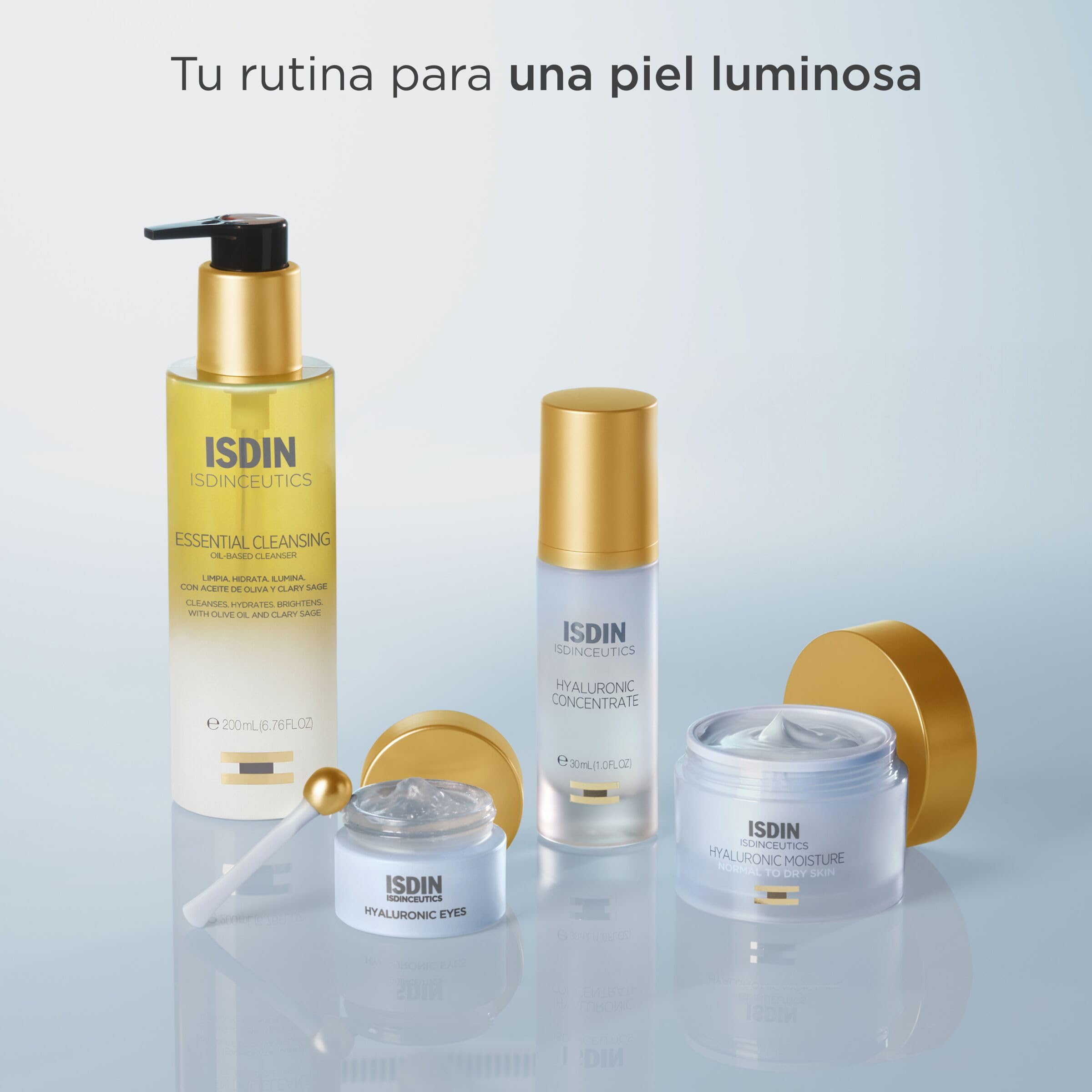 ISDIN Isdinceutics Hyaluronic Eyes, Contorno De Ojos Hidratante Con Ácido Hialurónico, Efecto Refrescante Y Descongestionante, +180% De Hidratación En 2 Horas, Probado Oftalmológico - 15 g