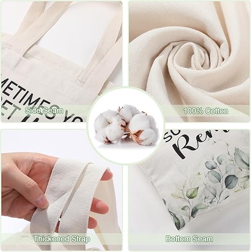 Miniatura 5 de Roowest 60 bolsas de mano inspiradoras a granel para mujeres, bolsas de regalo de agradecimiento reutilizables, bolsas de lona para regalo de Navidad