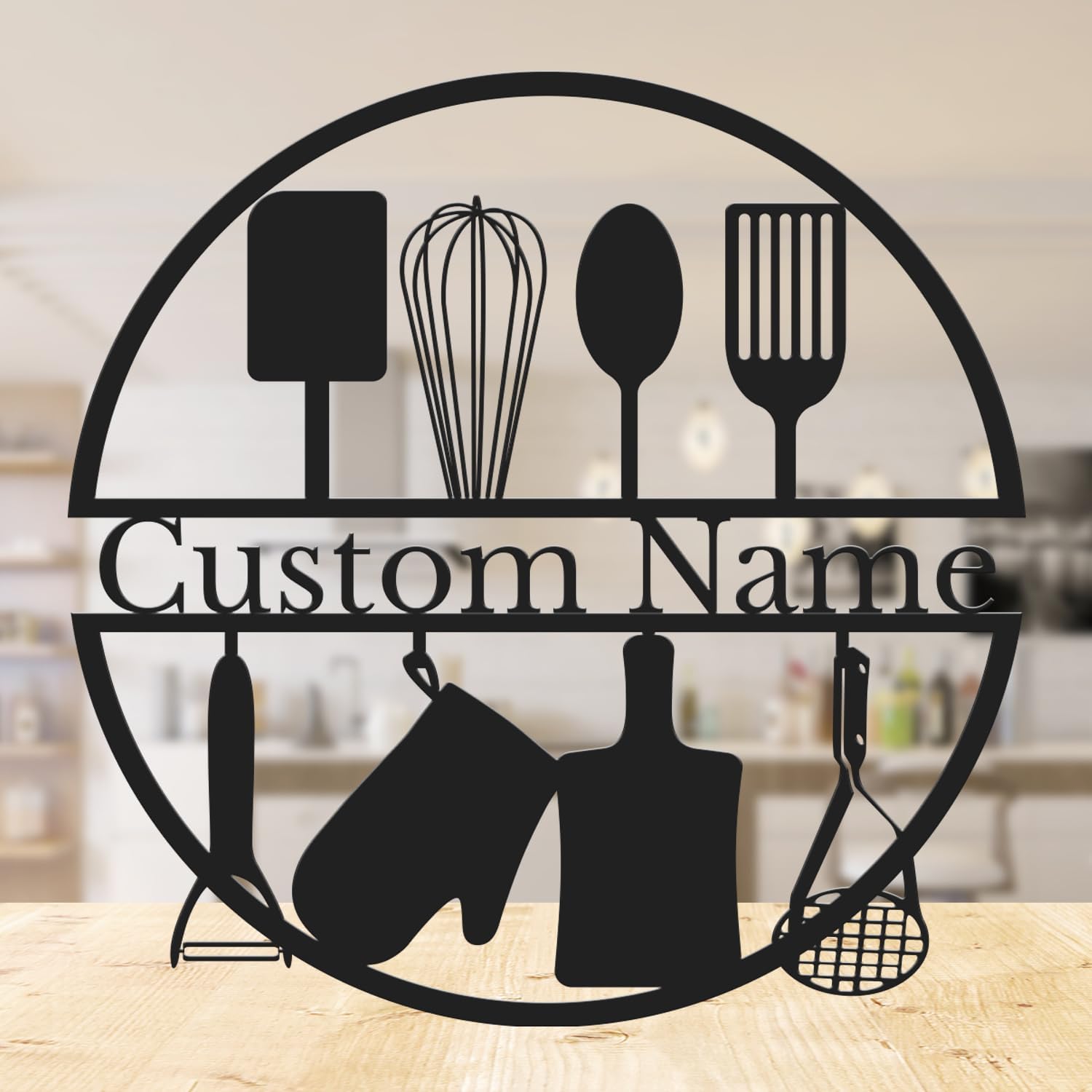 Personalized Kitchen Metal Wall Art – Custom Name Sign for Home Chefs – Rustic 'Nana's Kitchen' Decor, Housewarming & Mother's Day Gift (Style-3)