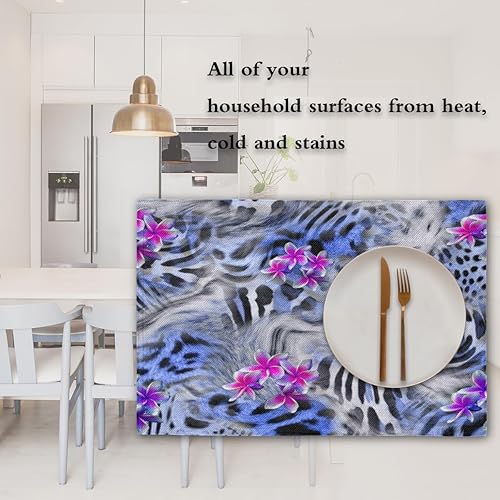 Miniatura 7 de Animal Prints Funny Placemats Set of 4 Table Mats Washable Placemat Waterproof Place Mats for Party Home Dining Table Decor 18x12 in