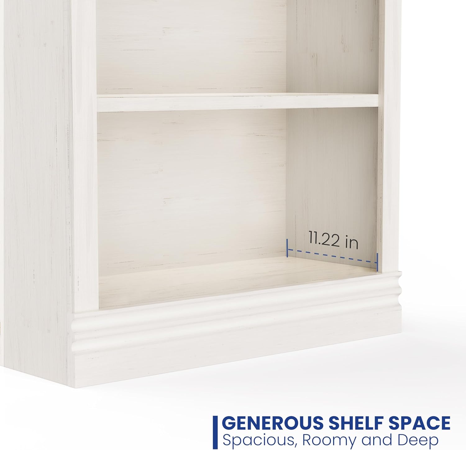 2-Shelf Bookcase, 32" Tall Floor Standing Bookshelf with Adjustable Shelves, Storage & Display Shelf for Living Room, Bedroom, Home Office – Cream White, 31.5" Wide Cream 32in-2Shelf-Standard