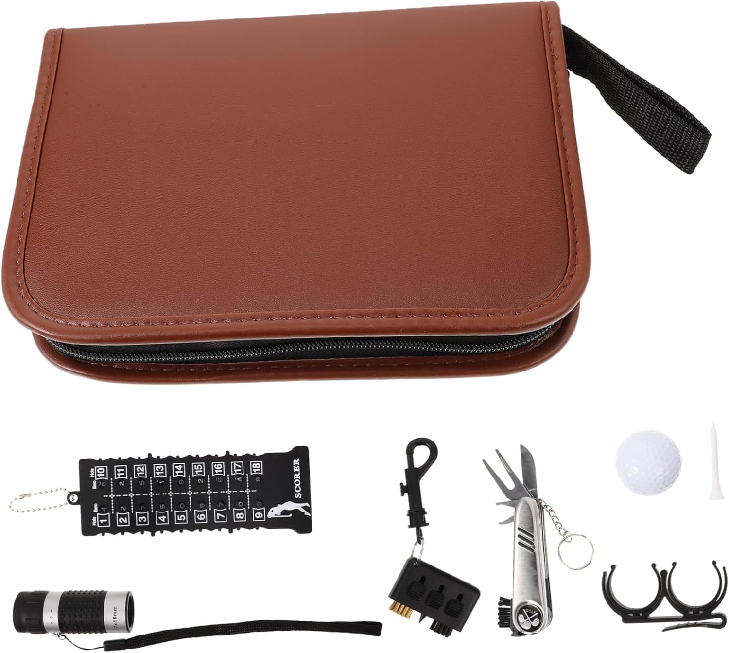 BESPORTBLE 1set Convenient Golf Storage Bags for Outdoor Training Multi-Function Golf Tools Kit Scoring Cards Ball Tees and Cleaning Brush for Enthusiasts