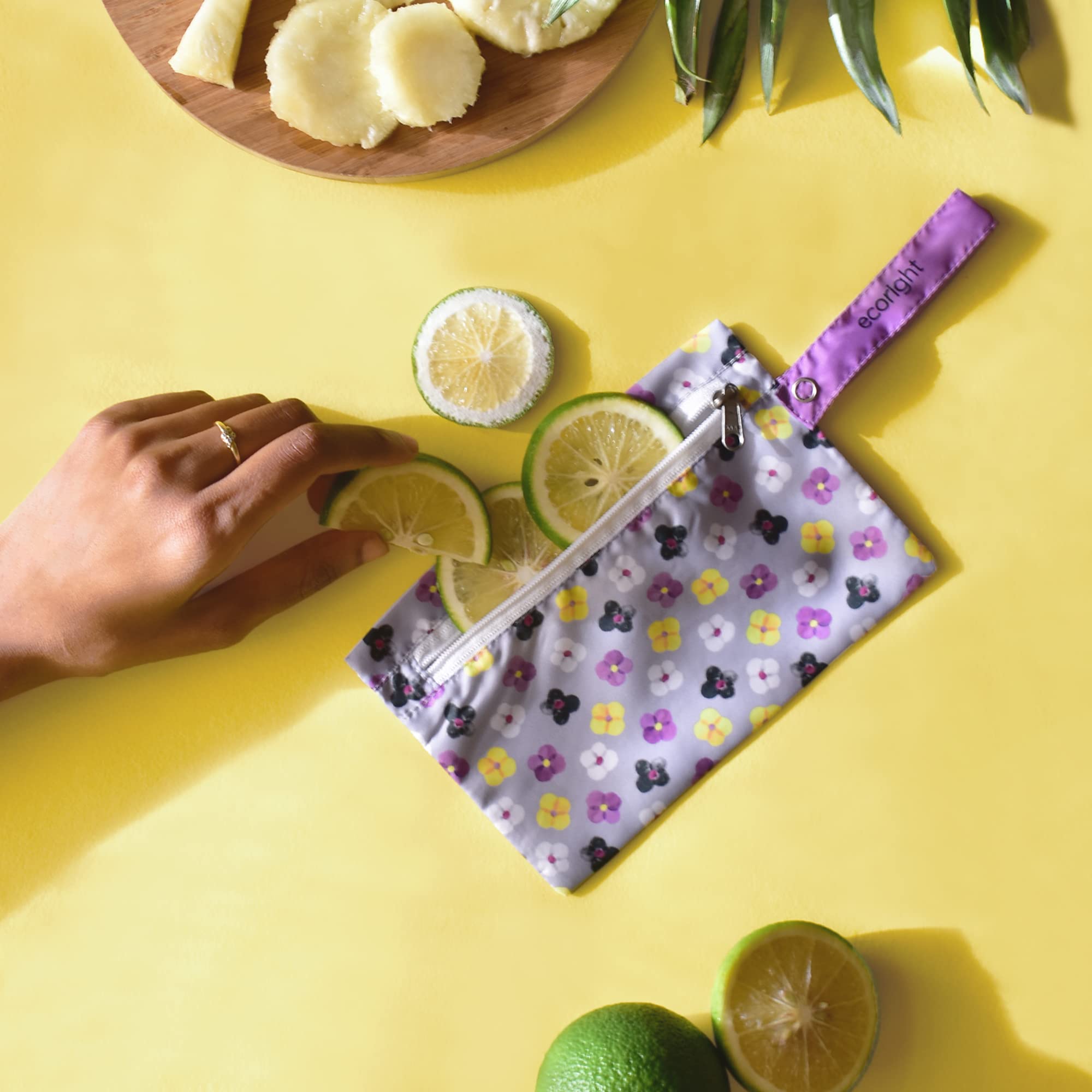 100% torba na kanapki wielokrotnego użytku i torby na przekąski z recyklingu firmy EcoRight | Zero Waste & Food Safe Torba na lunch – 2 sztuki