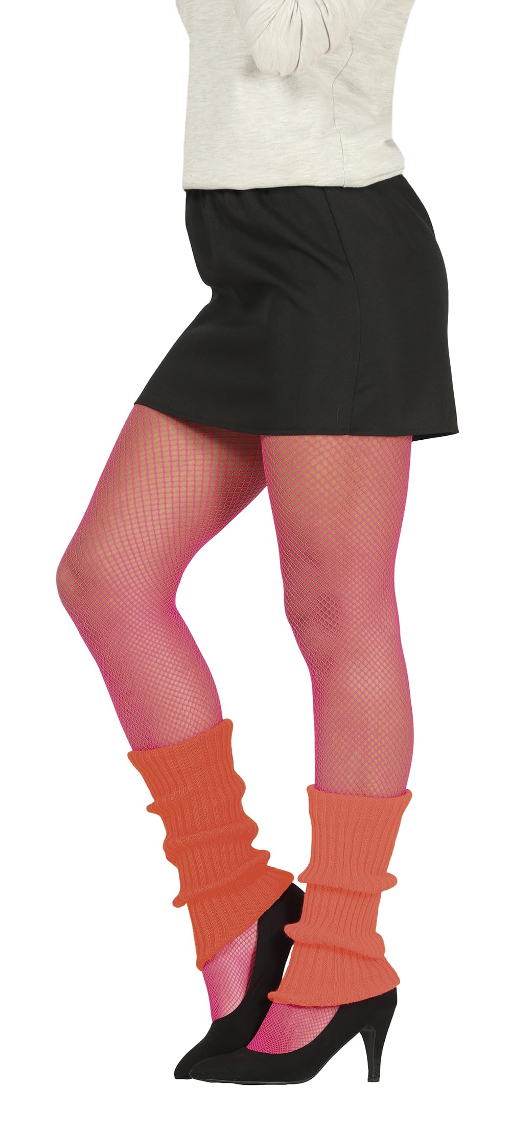 FIESTAS GUIRCA Neon Orange Leg-Warmers Fancy Dress One Size