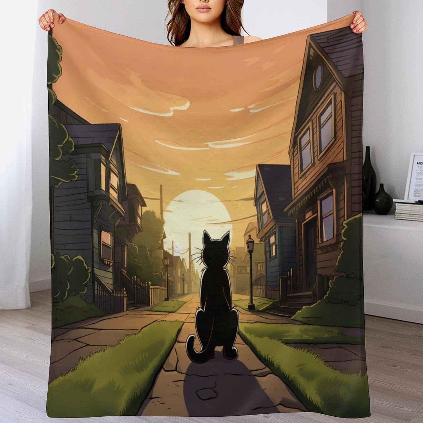 Manta de gato para sofá y cama manta gruesa y mullida de 140x180 cm