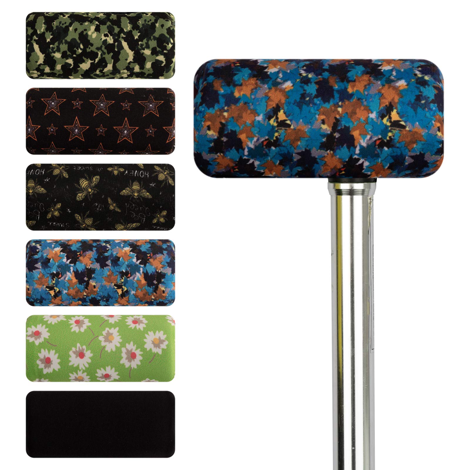 SPRING SEAON Almohadilla para mango de bastón – Funda de agarre suave y acolchada para muletas, bastones y ayudas de movilidad – Antideslizante, resistente al sudor y fácil de instalar