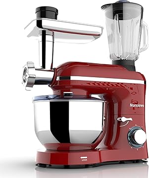 Nurxiovo   ヌルシヴォ　スタンドミキサー 1518-BM プロ6.1L Nurxiovo Pro Heavy Duty 3 in 1 Electric Stand Mixer, 850W