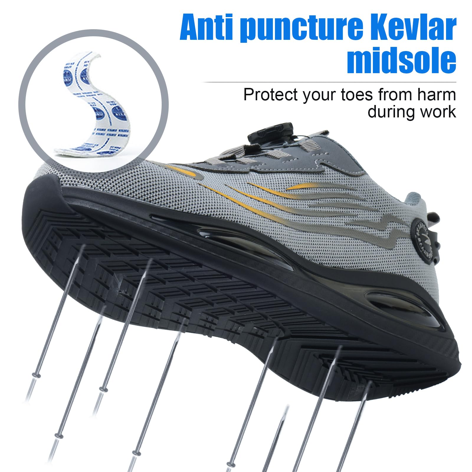 Scarpe Antinfortunistiche Uomo Donna Scarpe da Lavoro Leggere Scarpe Sicurezza con Punta in Acciaio Sportive Antiscivolo Traspiranti Comode 38-46 EU