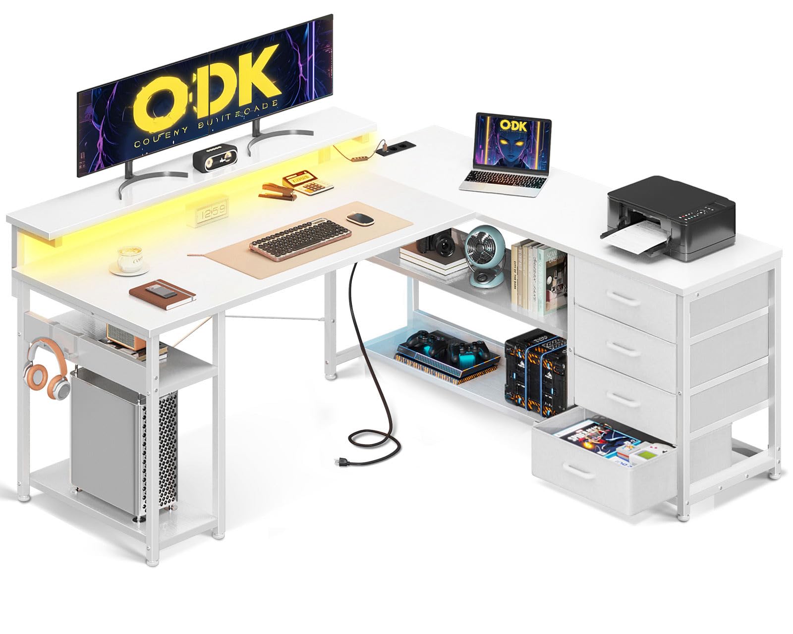 bureau d'angle odk avec tiroirs
