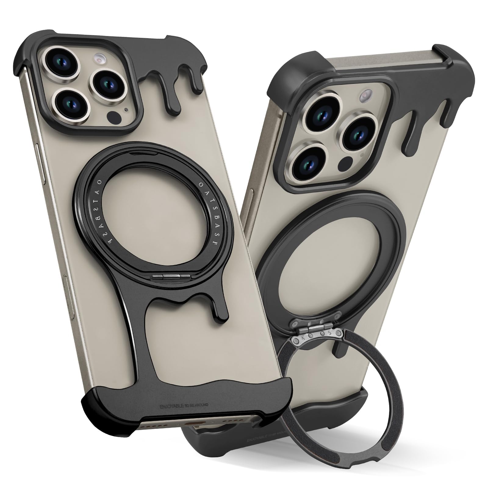 Coque iPhone 16 Pro Max sans cadre antichoc aimantée noire 360