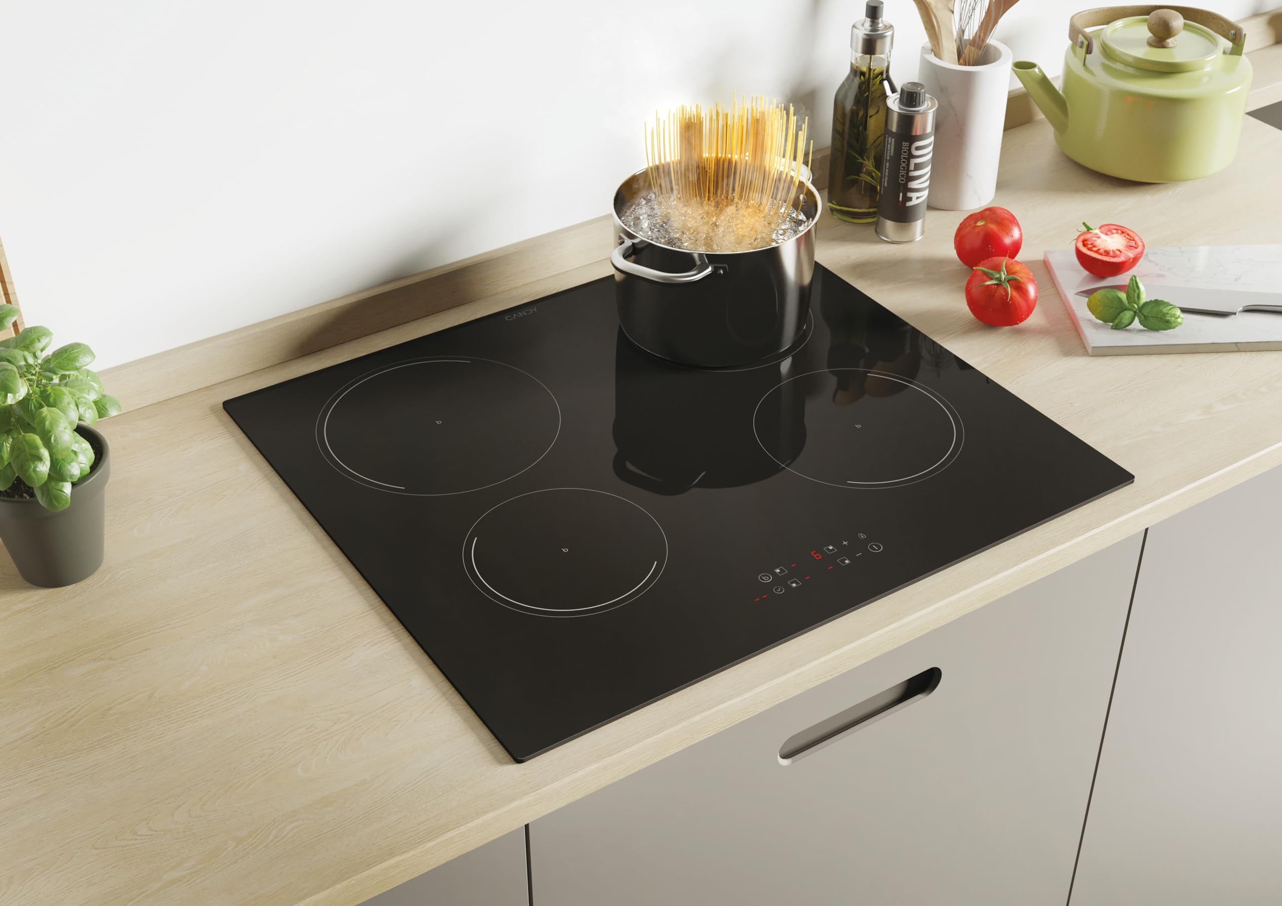 Candy Idea Piano Cottura a Induzione 4 Fuochi in Vetroceramica, Cottura Rapida con Funzione Booster, Power Management per Ottimizzare i Consumi, Blocco di Sicurezza, 59 x 52 x 6 cm, Nero - CITT642C/E1