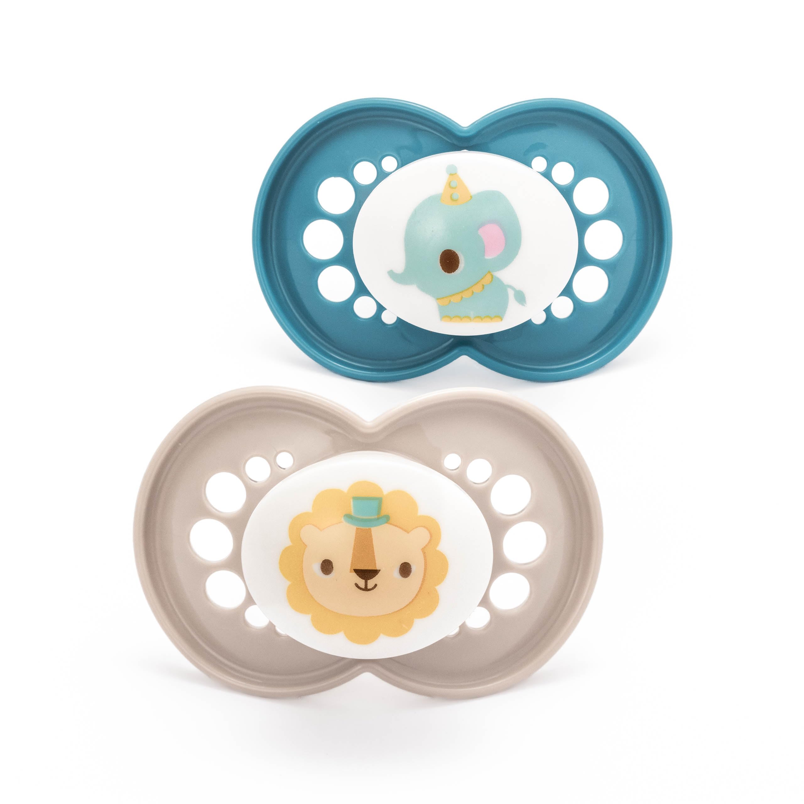 MAM Original Soothers | 6-18 Months | 2 Pack | Comes in Dummy Steriliser Case | Sustainable Materials | Baby Accessories | Blue (Various Designs)