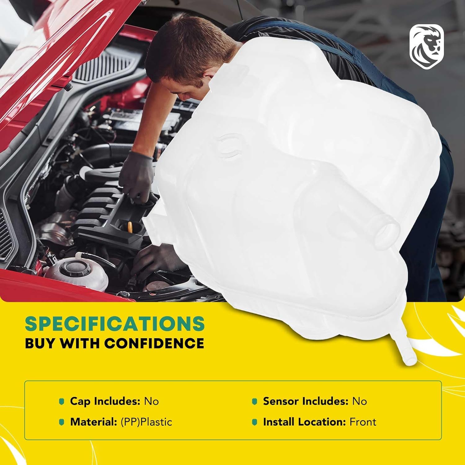 YHTAUTO Engine Coolant Recovery Overflow Reservoir Expansion Tank W/O Pressurized Cap For Chevrolet Malibu Impala Buick LaCrosse Regal Cadillac SRX XTS Replace for# 13220124