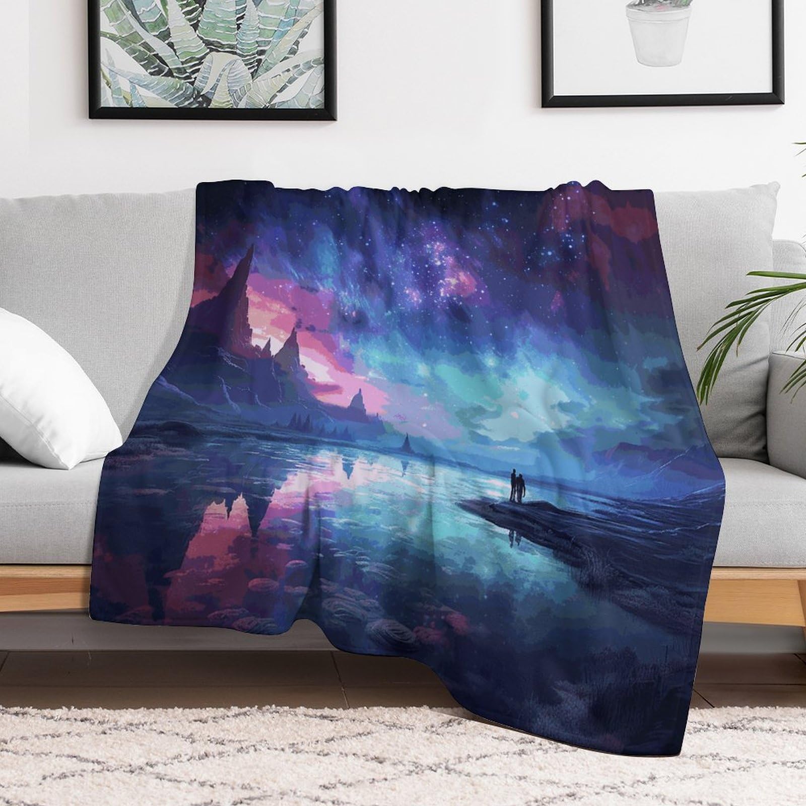 Couverture en micro polaire 152x203 cm légère et chaude pour le lit ou le canapé