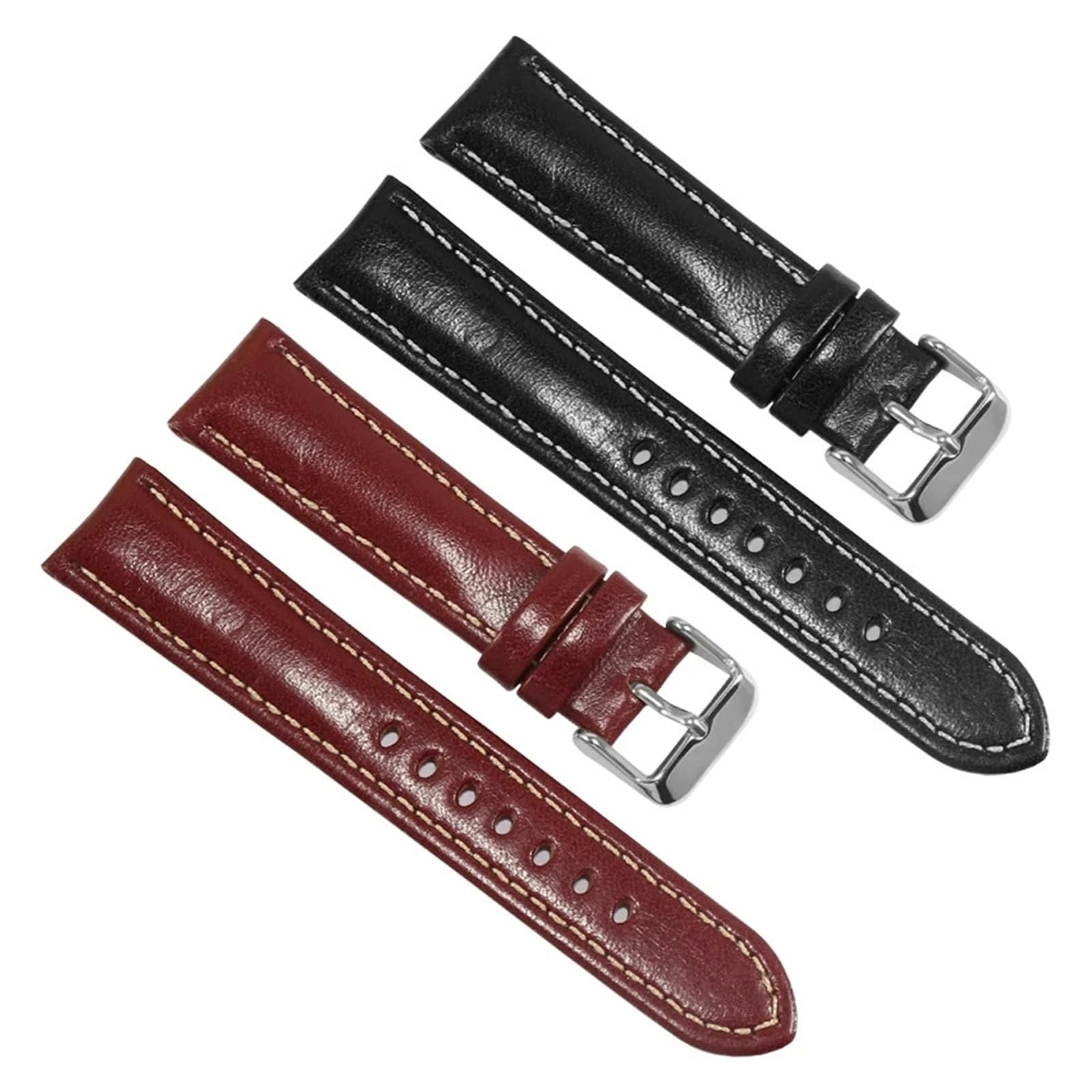 LUGEMA Bracelet De Montre En Cuir Véritable De Vachette À Interface Plate De 20 Mm