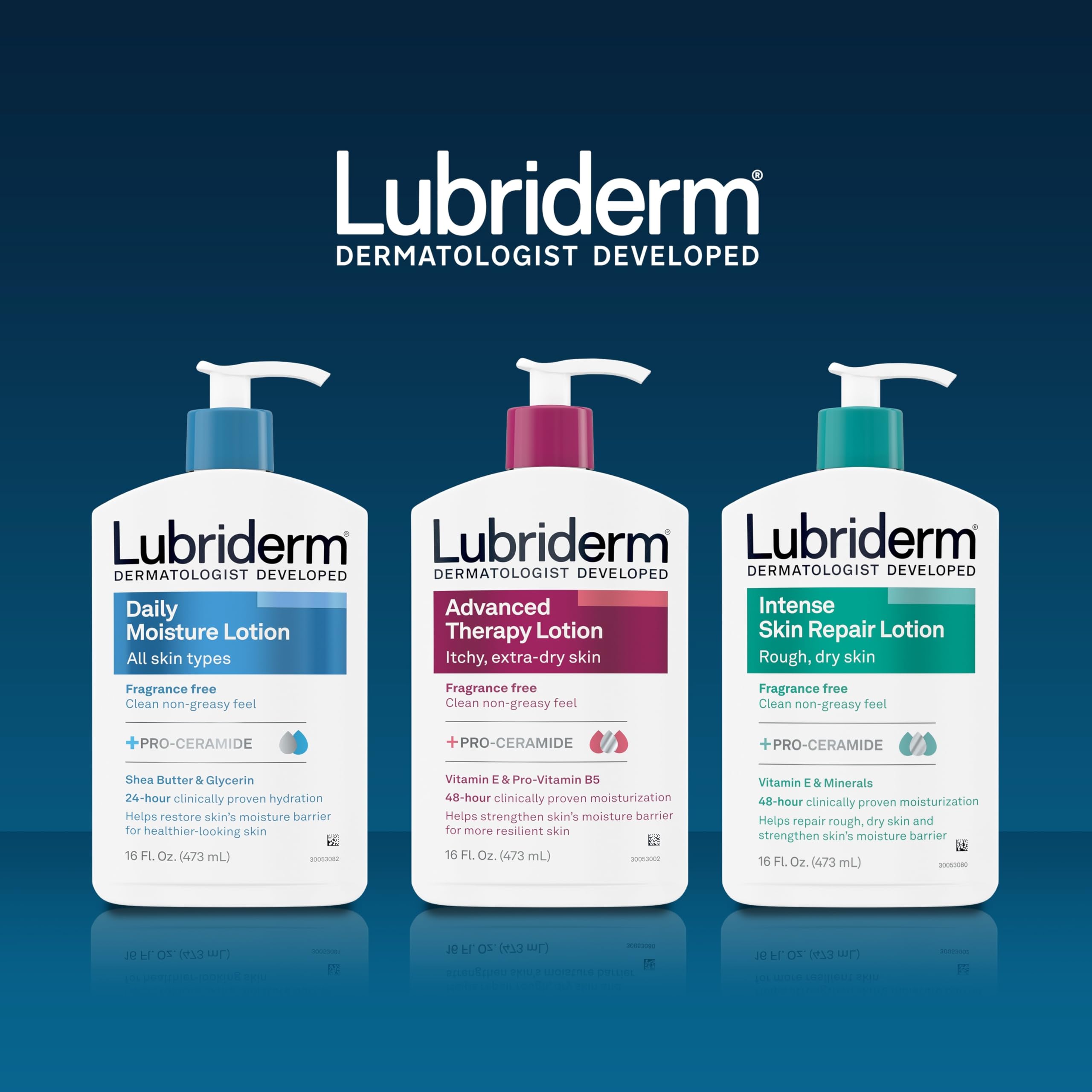 Lubriderm Value-Size Daily Moisture Lotion + Pro-Ceramide with Shea Butter & Glycerin Moisturizes Dry Skin, Hydrating Face, Hand & Body Lotion is Lightly Scented & Non-Greasy, 32 fl. oz