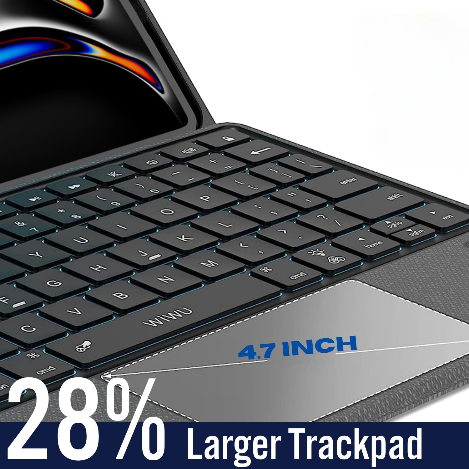 iPad Pro 12.9 Case with Keyboard: Detachable Wireless iPad Pro 12.9 Keyboard 6th 5th 4th 3rd Gen, iPad 12.9 Case with Key Board & Pencil Holder | Multi-Touch Trackpad, Backlits, Front Back Protection