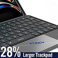 Vista 5 de WIWU Funda para iPad de 9ª/8ª/7ª generación con teclado, funda desmontable con soporte vertical, para Air 3rd, iPad Pro 10.5 pulgadas, trackpad