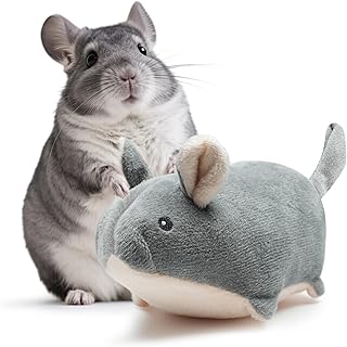 5 Inch Gray Chinchilla Companion Toy - Comfort Chinchilla Cuddler for Chinchillas, Hamsters, Ferrets, Hedgehogs, Sugar Gliders, Guinea Pigs, Small Animals