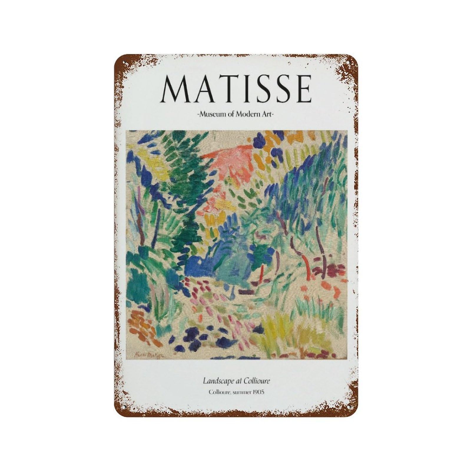 xiaoxiaoshen Matisse Landscape at Collioure Modern Wall Decor Art Metal Tin Poster Modern Home Decor Art Home Bar Shop Decorations Vintage Sign 30x20cm