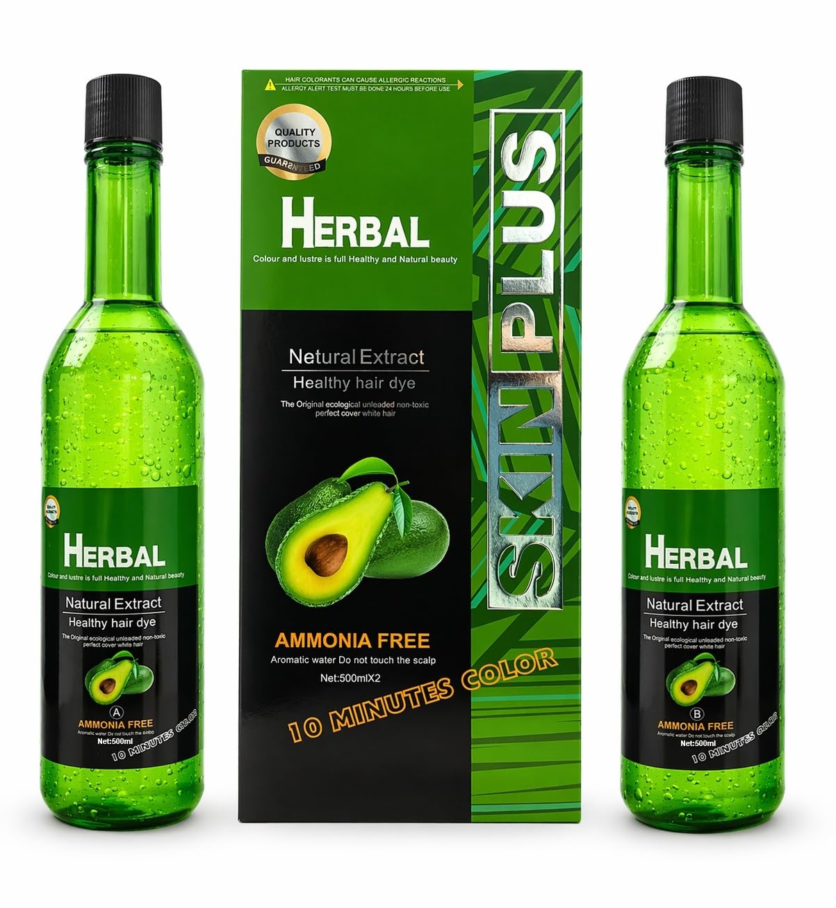 skinplus HERBAL NATURAL EXTRACT HAIR COLOR AMMONIA FREE, BLACK (1000 ML)-picture-3