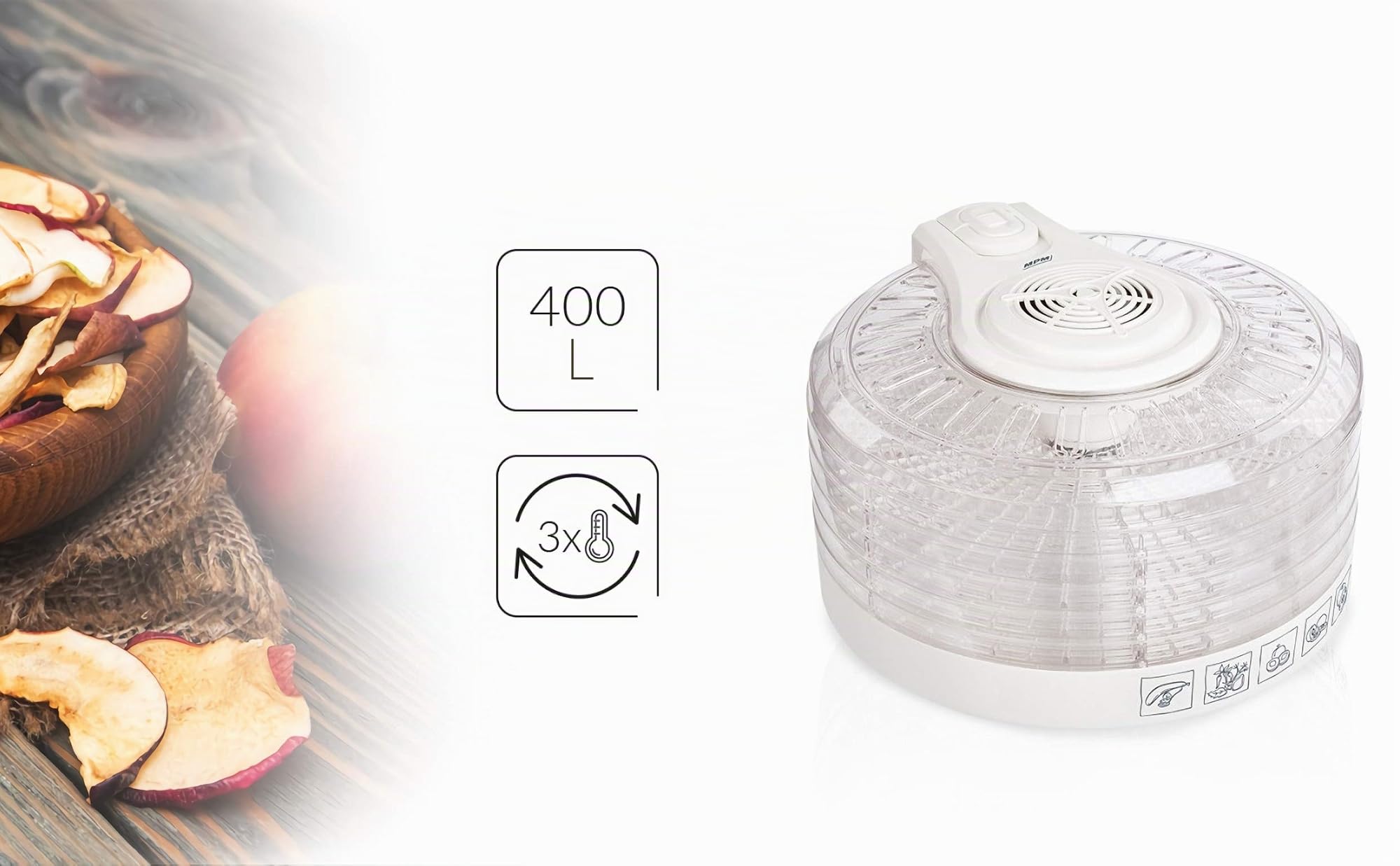 MPM MSG-02 400W Bianco essiccatore per frutta