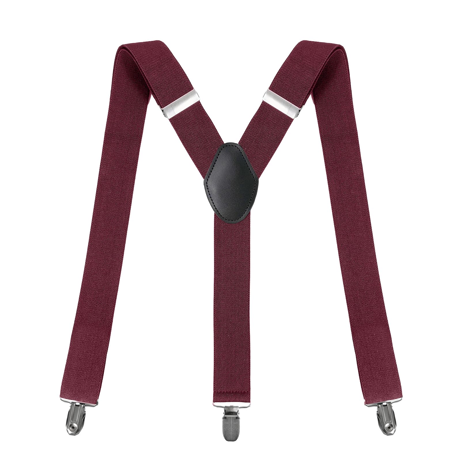 HISDERN Bretels voor heren, breed, 2,5 cm, met zeer sterke 4 metalen clips, elastisch en verstelbaar, X-vorm, bretels zwart, Eén Maat