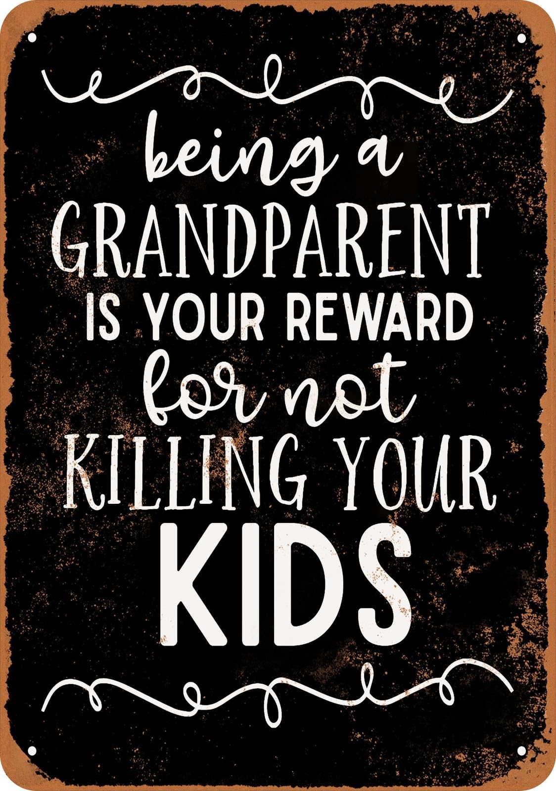 Miaomansenstore Metal Sign - Being A Grandparent (Black) - Vintage Look Home Decor