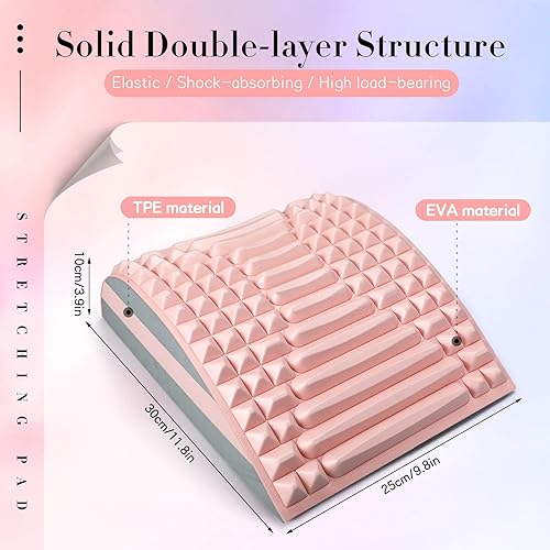 Miniatura 2 de Drydiet 2 piezas de estiramiento de espalda y cuello para alivio del dolor de espalda baja, estirador de cuello, almohada ajustable para escoliosis,