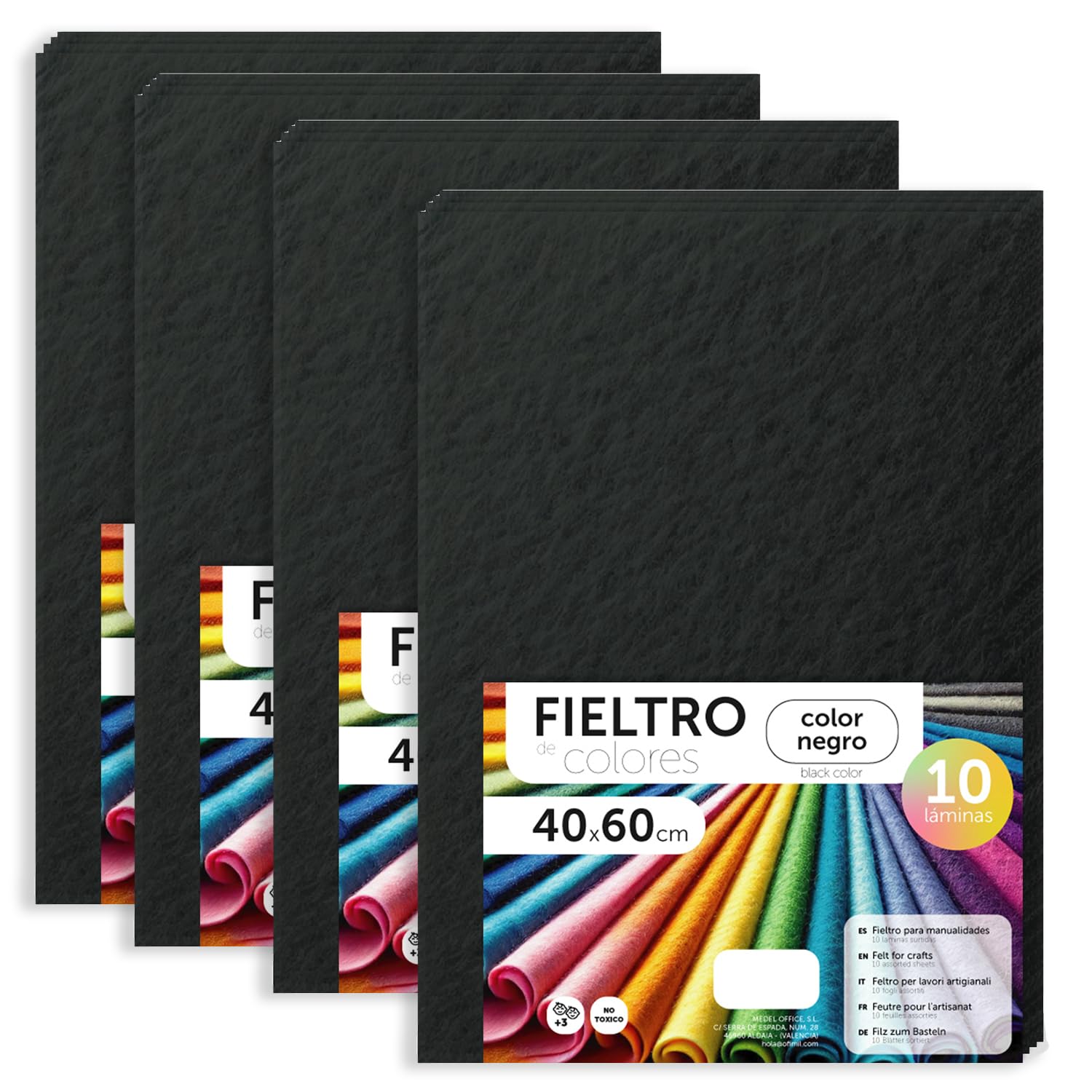 Fieltro para Manualidades, Fieltro de Colores, Suave y Flexible, Material para Costura, Telas Patchwork, Ideal para proyectos DIY, artesanía o decoración, 20x30cm - m-office (rojo, 10 uds) — view 25