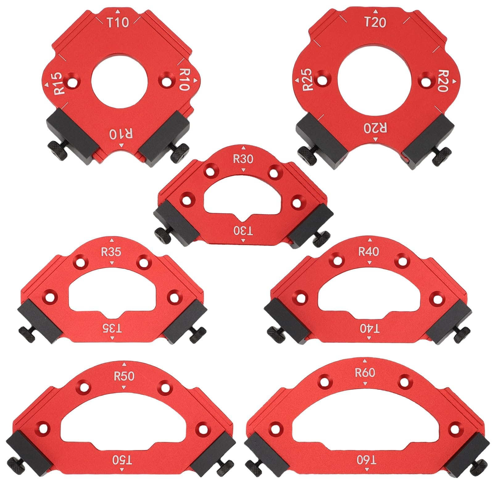 Router Eckradius Vorlagen Set Aluminiumlegierung CNC gefräst Mehrere Radius Eckfräsen Führungen für Holzbearbeitung