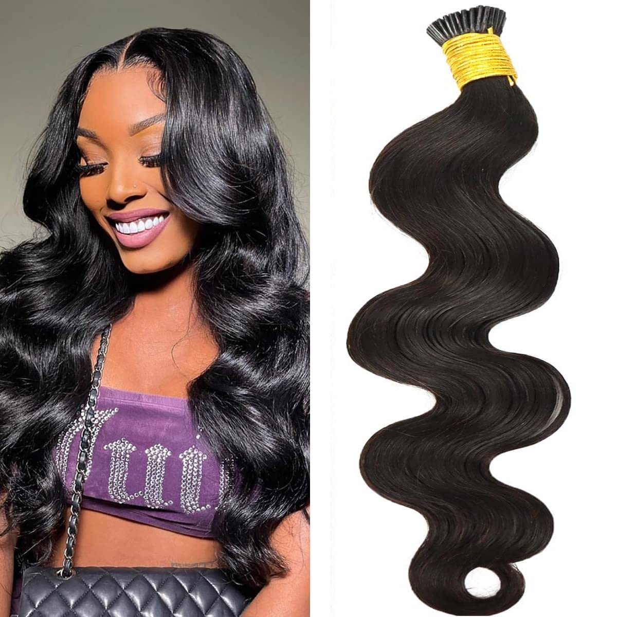 Amazon.com : Curly I Tip Extensions for Black Women Real  display picture 1