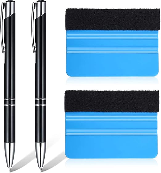 Weeding Tools for Vinyl,2 Pieces Air Release Pen Craft Vinyl Weeding Tools Stainless Steel Point Retractable Air Release Weeding Tools for Craft Weeding Essential Adhesive Vinyl (Black)