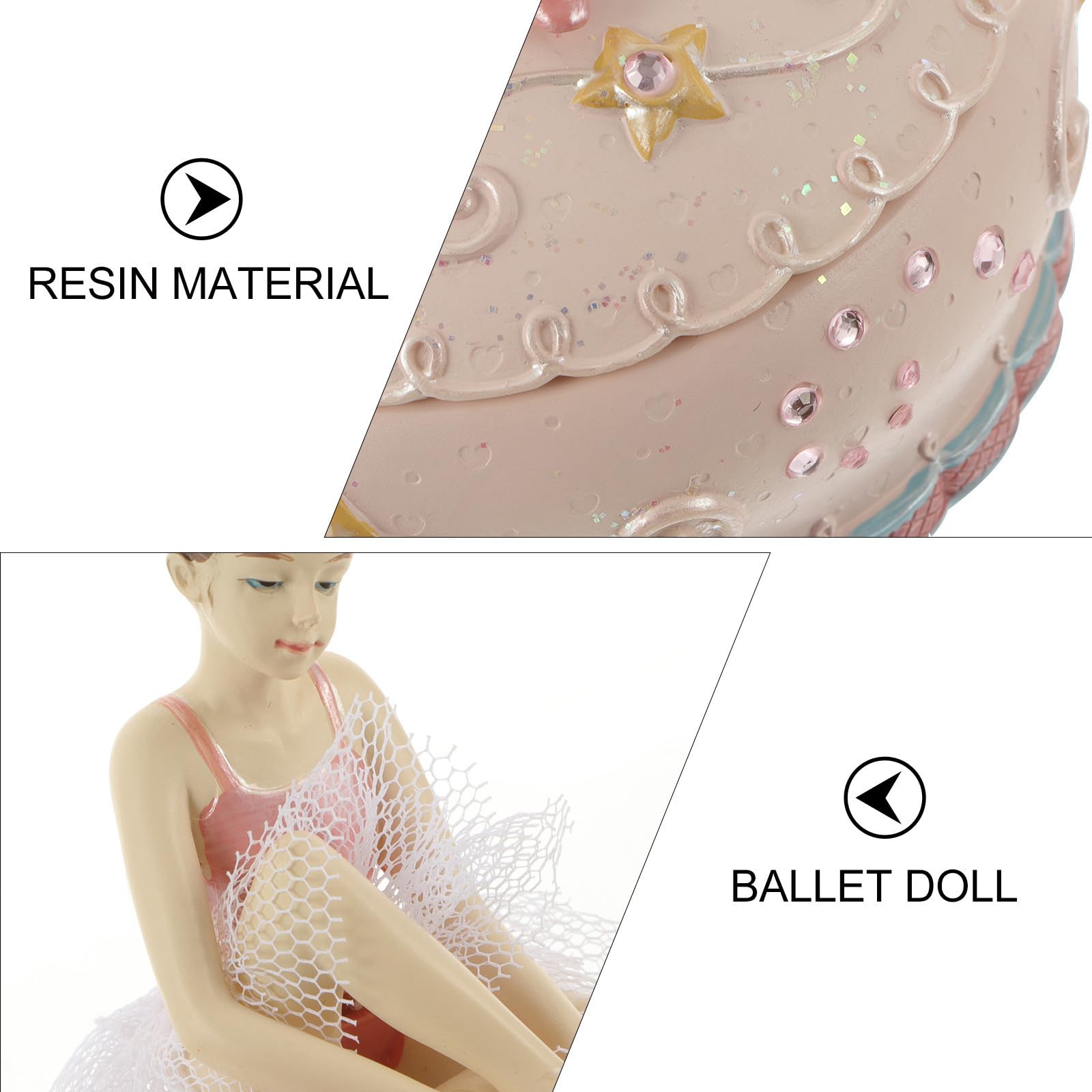 Toddmomy Ballett Spieluhr für Mädchen, Kleine Runde Kunstharz Dekobox Rosa