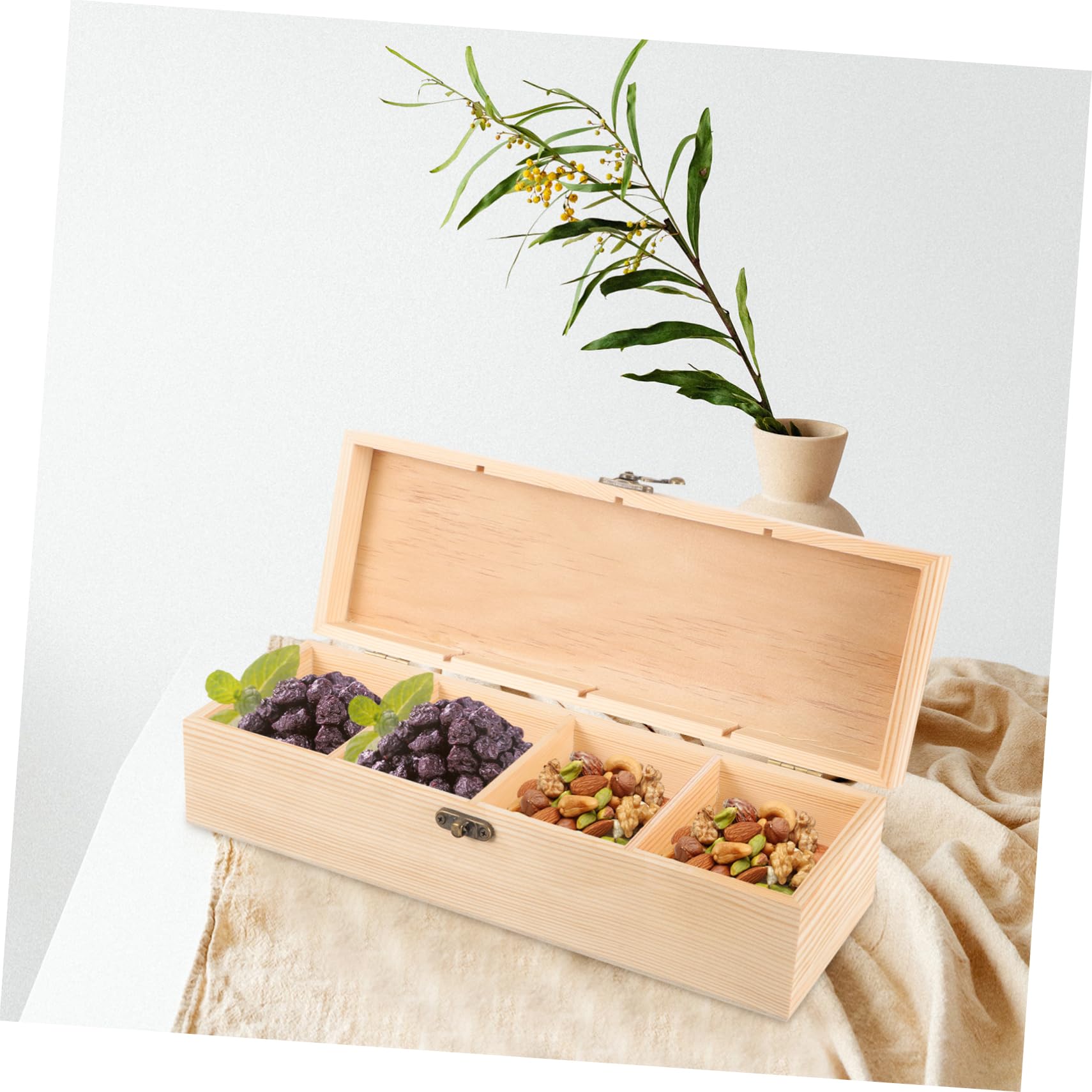 Amazon｜Cabilock 箱 分割収納ビン 木製ティーケース 木製仕切り