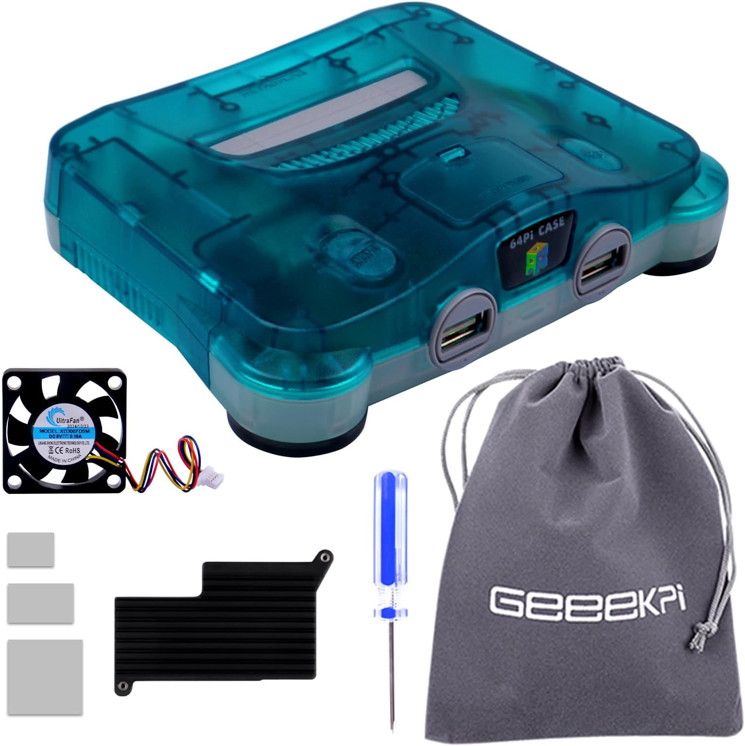 Geekpi GeeekPi RetroFlag 64Pi Case for Raspberry Pi 5, with Aluminum Heatink & Cooling Fan