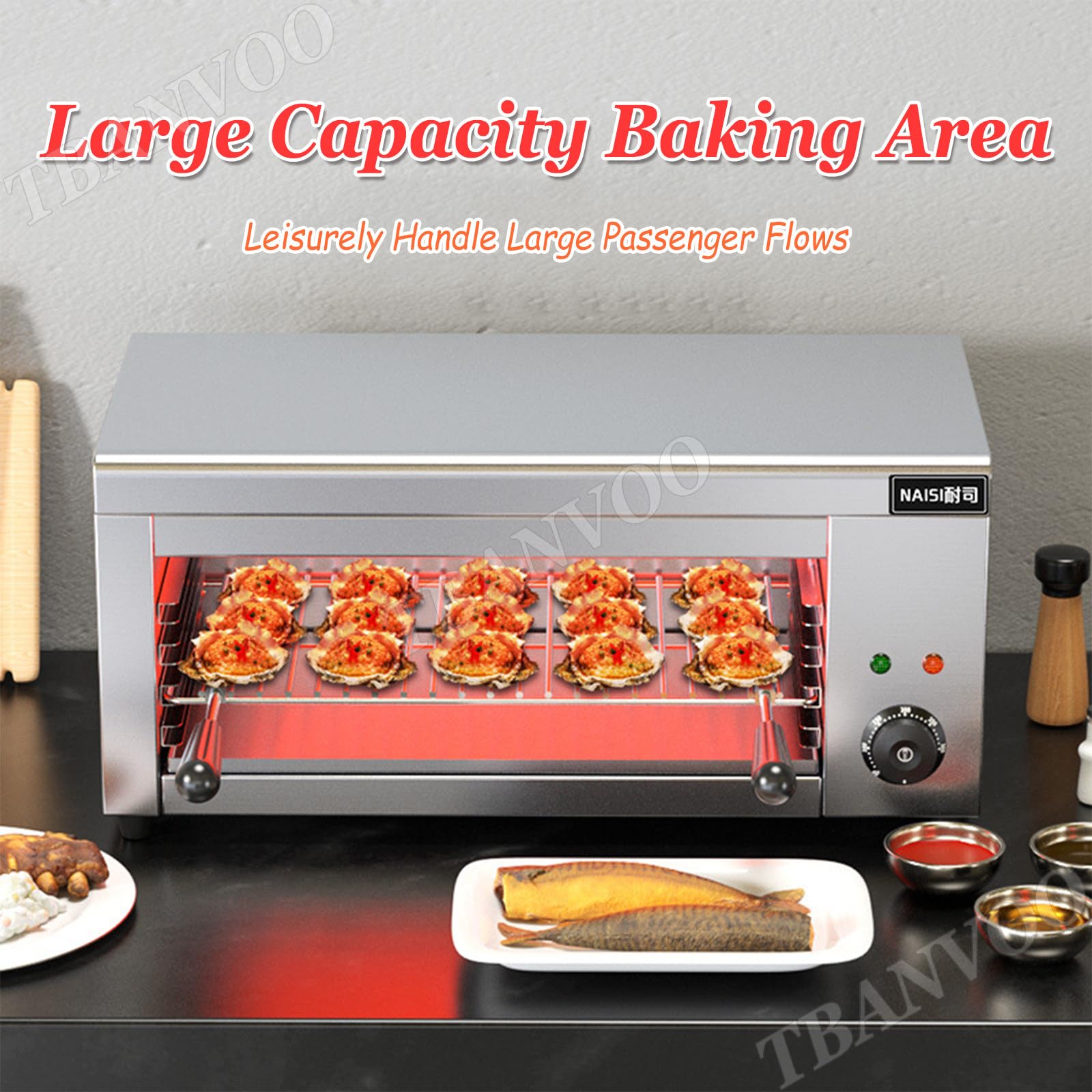 Parrilla de Mostrador Salamandra, Máquina Fundidora de Queso 2000W Acero Inoxidable, Salamandra de Mostrador para Cocina Restaurante Hogar Tostadas Sándwiches
