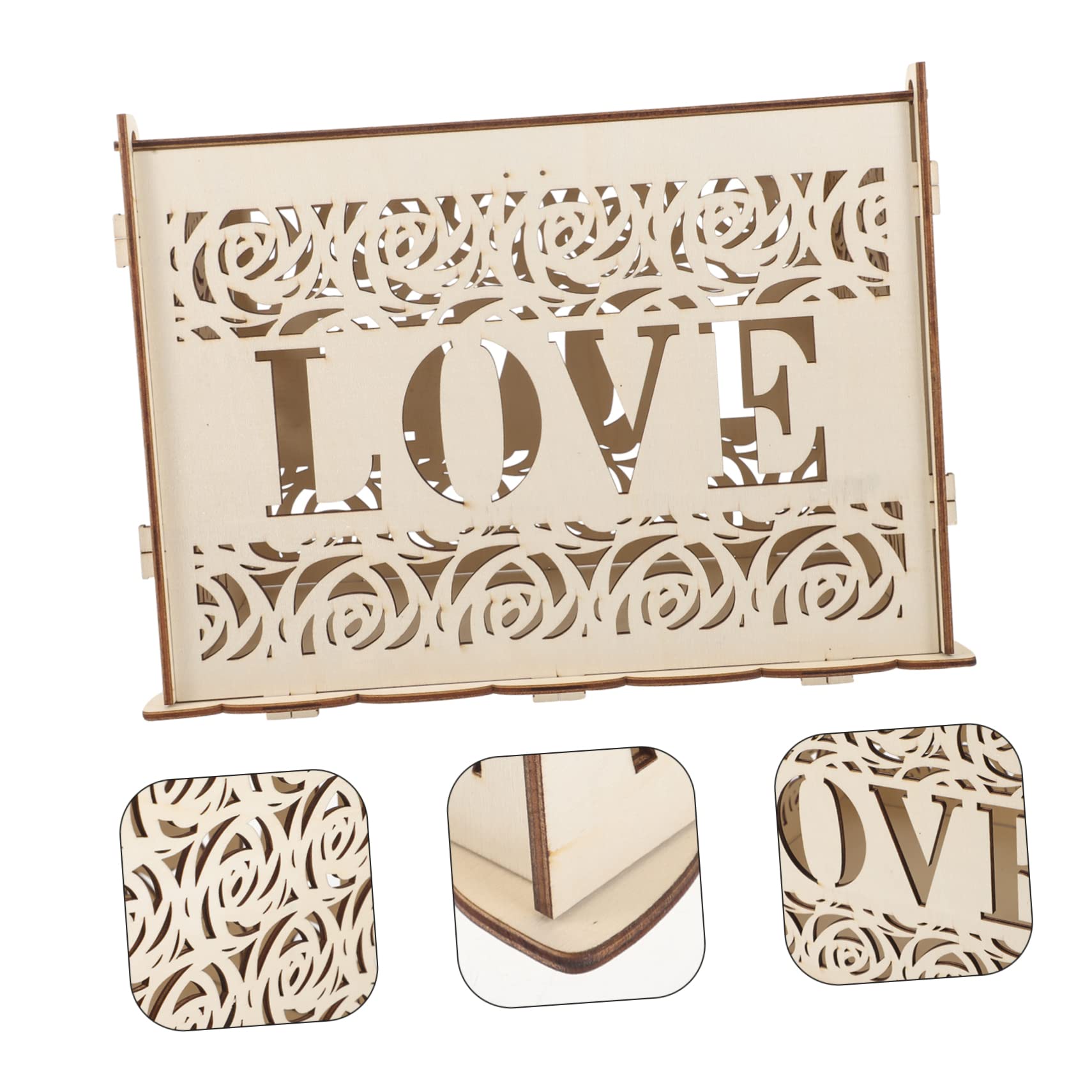 Scatola Porta Buste Grande Capacità, Finitura Liscia senza Sbavature in Legno Rustico per Raccolta Biglietti Matrimonio al Giorno del Matrimonio