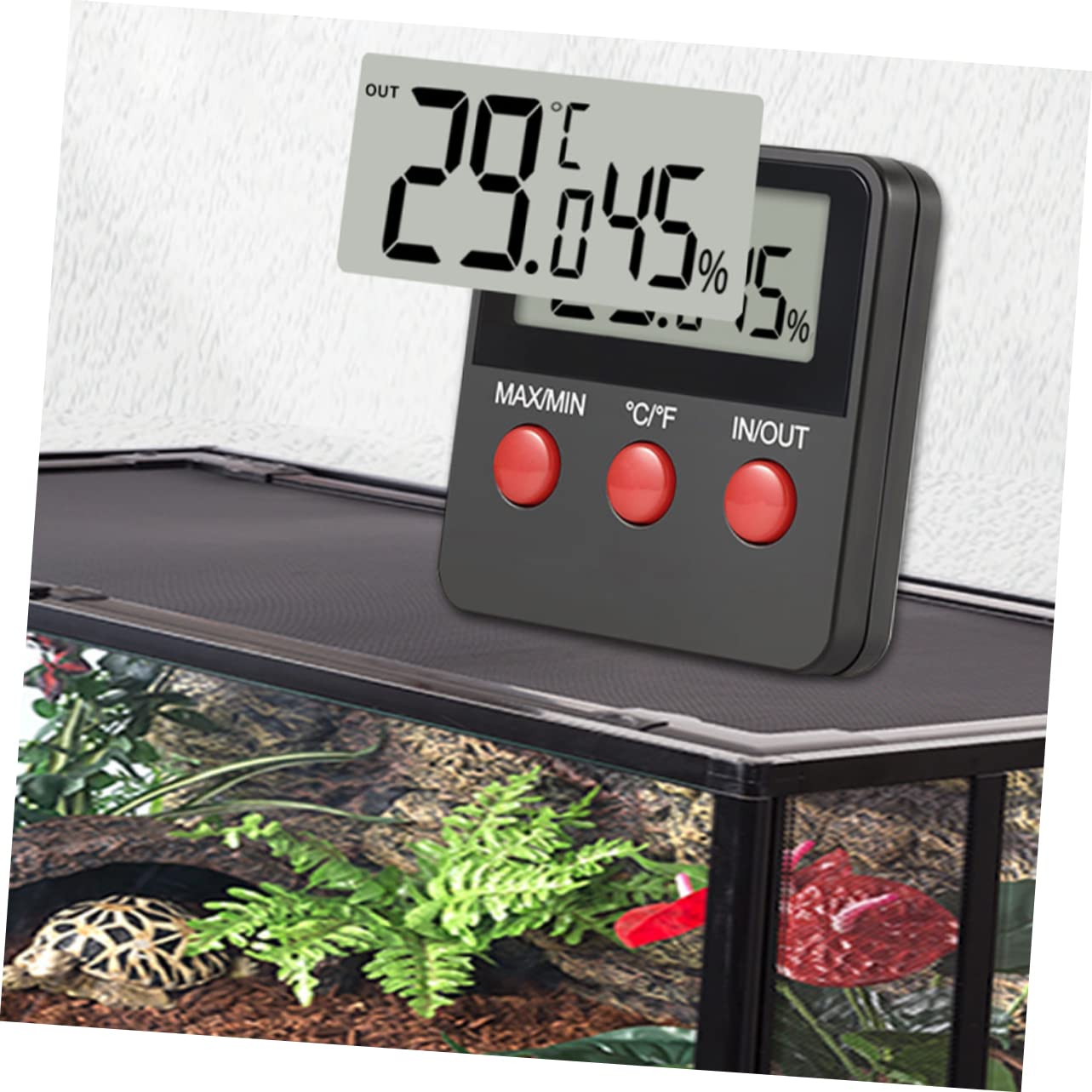 BESPORTBLE 2juegos Termómetro Higrómetro Digital para Terrario Monitor de Humedad y Temperatura para Acuarios de Tortugas y Serpientes