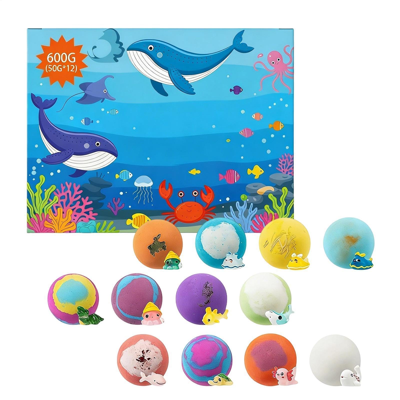 Kulki kąpielowe z zabawką Zestaw 12 pieniących się słodyczy świeżości