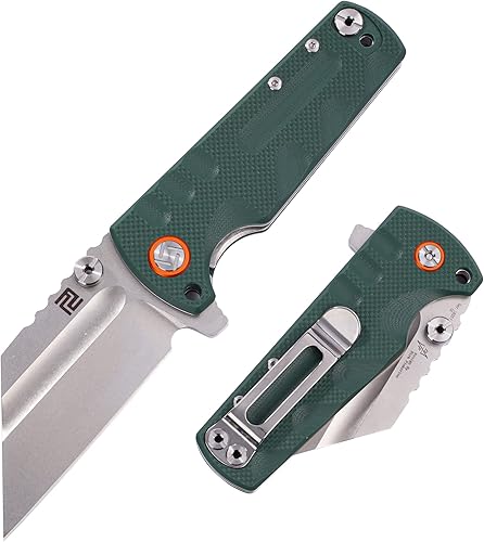 ARTISANCUTLERY Cuchillo táctico Proponent Cuchillo plegable D2 Hoja de acero con mango G10 Hoja fija EDC Cuchillo para caza, campamento y