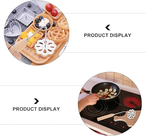 Miniatura 5 de Bunuelos - Molde para galletas, juego de hierro rosetón, molde para bunuelos con mango, roseta para galletas, rosetón, waffle, juego de moldes para