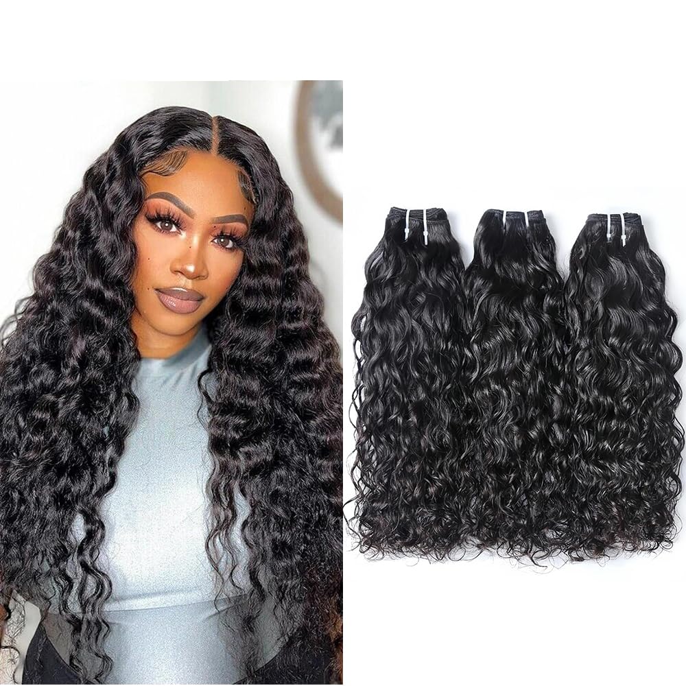 Urshiney Water Wave Human Hair Bundles Curly Human Hair Weave Bundles ...