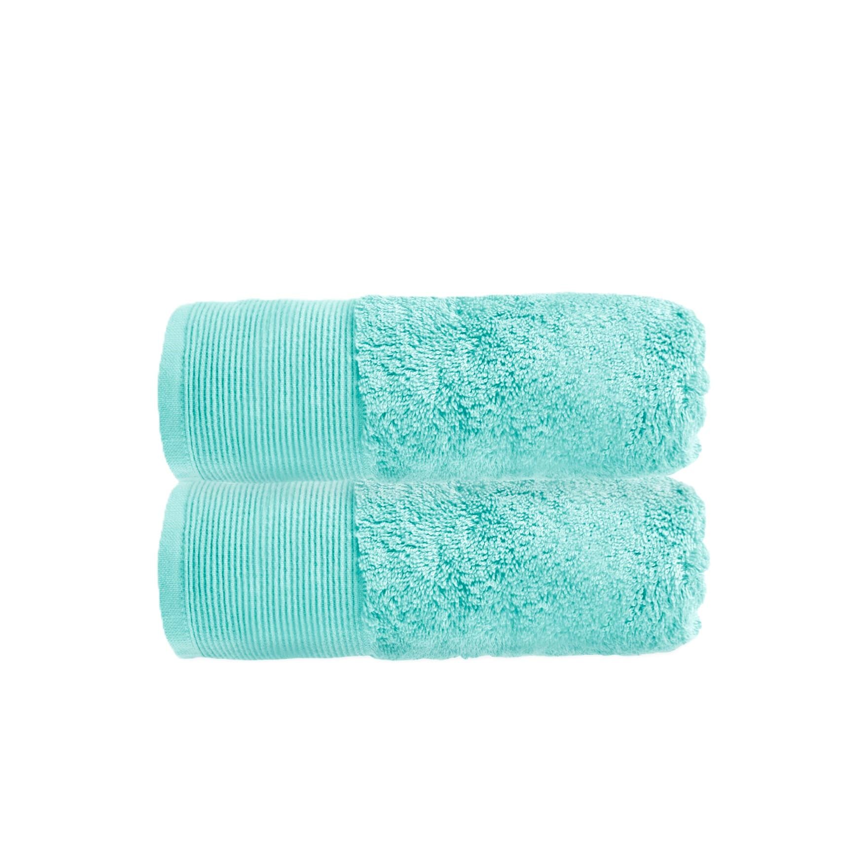 Allure Pack of 2 Bamboo Hand Towels 50 x 90cm – Luxury Super Soft Hypo-Allergenic Plush 550GSM Pair of Hand Towels (Duckegg)